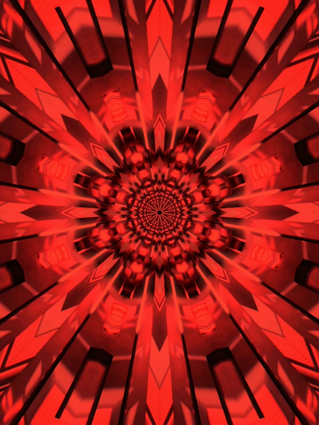 Κόκκινο Fractal Καλειδοσκόπιο Neon Tunnel VJ Loop 3:4 iPad Portrait 60fps Προφύλαξη Οθόνης