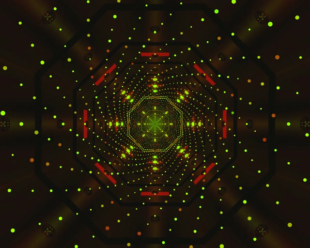 Neon Tunnel Green Dots Screensaver 5:4 Industrial 60fps VJ Loop