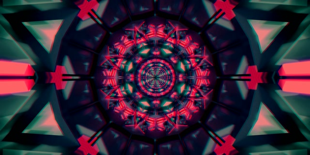Neon Tunnel Kaleidoscope VJ Loop 2:1 Univisium 60fps Screensaver