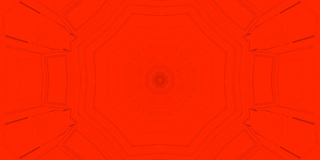 Red Neon Tunnel Octagon Vortex | 2:1 Univisium 60fps VJ Loop Screensaver