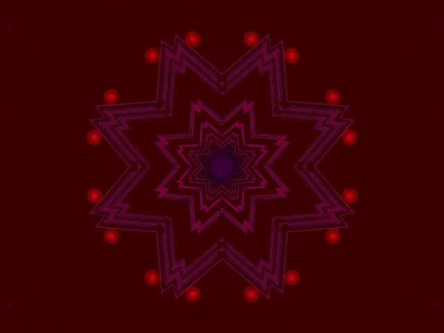 Neon Tunnel Red Star Kaleidoscope VJ Loop 4:3 Classic 60fps Screensaver