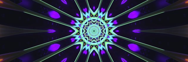 Neon Tunnel Μοβ Star Προφύλαξη Οθόνης 3:1 Triple Wide 60fps VJ Loop