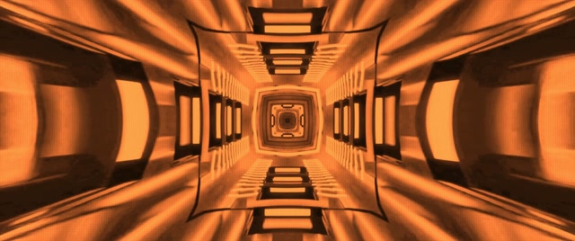 VJ Loop Golden Neon Tunnel Kaleidoscope 2.39:1 Cinemascope 60fps Screensaver