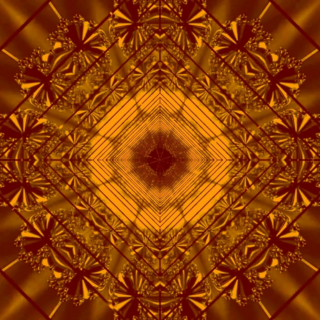 Χρυσό Neon Tunnel Fractal Screensaver 1:1 Square 60fps Vj Loop