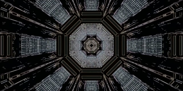 Octagon Neon Tunnel Dark Προφύλαξη Οθόνης 2:1 Univisium 60fps VJ Loop