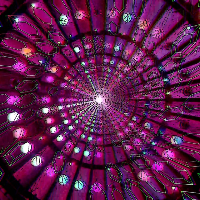 Neon Tunnel Μωβ Κρύσταλλο Screensaver 1:1 Square 60fps Vj Loop