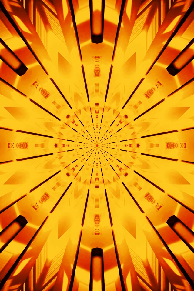 Neon Tunnel Golden Radial Burst 2:3 Photo Portrait 60fps Screensaver VJ Loop