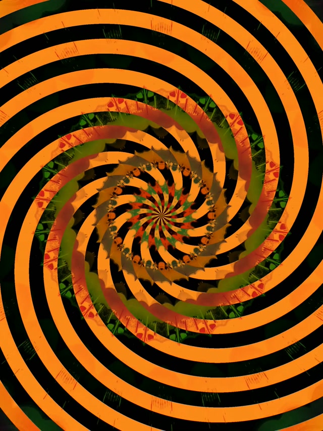 Neon Tunnel Orange Black Spiral Vortex Φορητή Οθόνη Αναμονής 3:4 iPad Κατακόρυφη 60fps VJ Loop