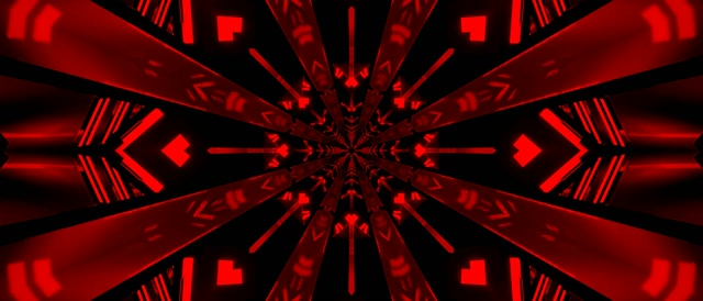 Red Kaleidoscope Neon Tunnel VJ Loop 21:9 Ultrawide 60fps Προφύλαξη Οθόνης