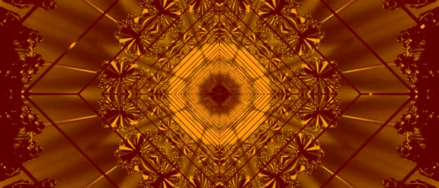 Χρυσό Neon Tunnel Fractal Screensaver 21:9 Ultrawide 60fps VJ Loop