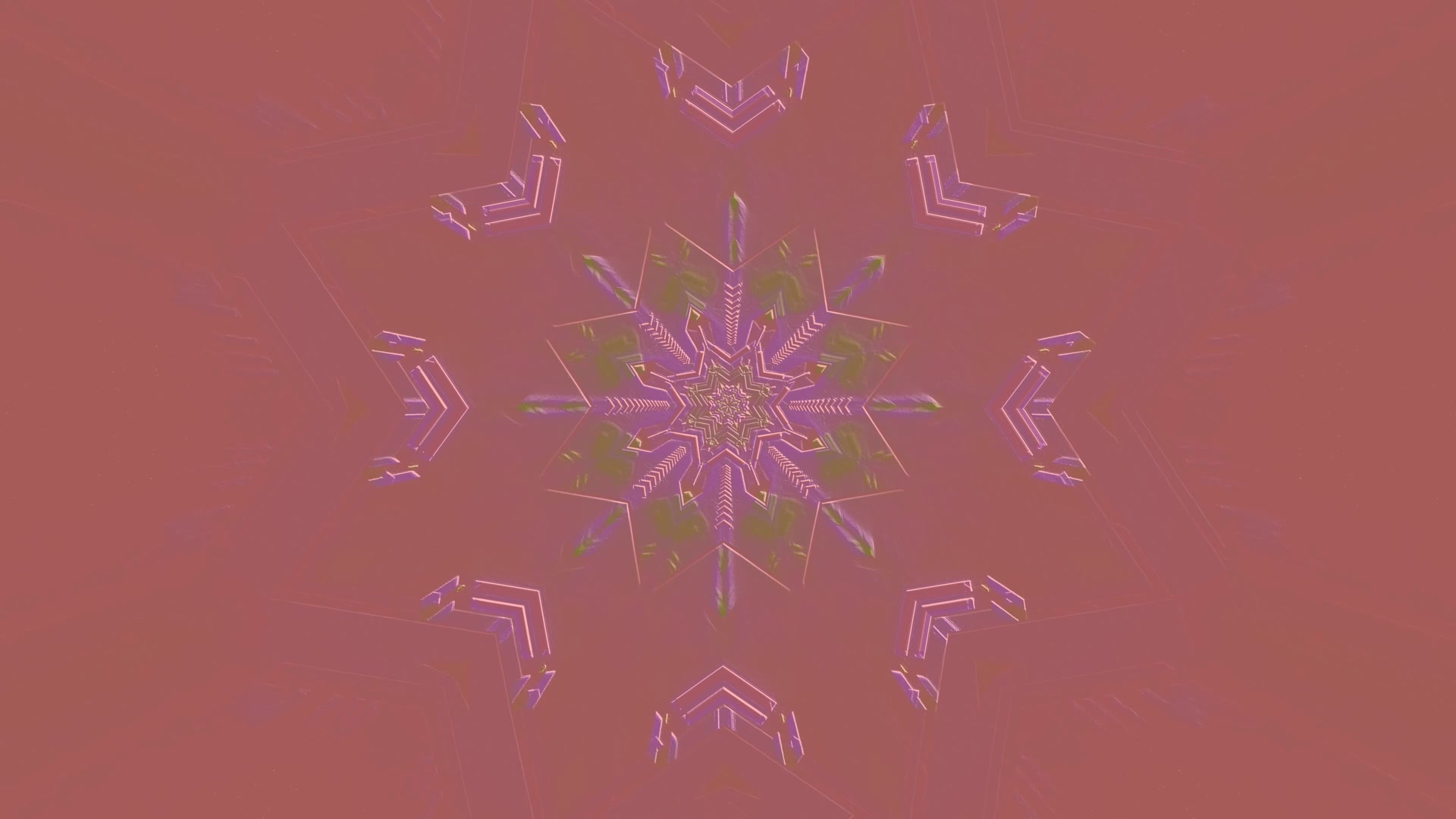 4K UHD 60fps salvapantallas túnel de neón rosa morado copo de nieve fractal windows 11 VJLoops