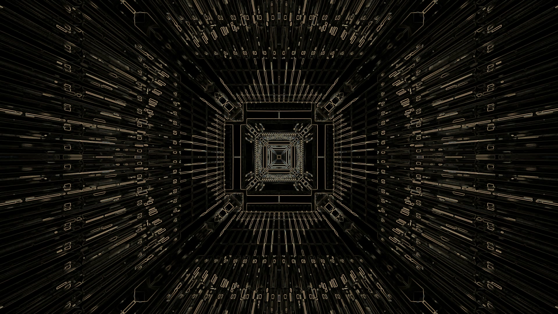 Túnel Neón Oro Protector de Pantalla 4K UHD 60fps VJ Loop PC