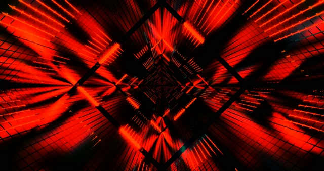 Túnel Geométrico Abstracto Rojo VJLoops - Fondo Movimiento Dinámico