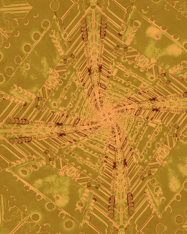 Túnel de Neón Circuito Dorado Caleidoscopio VJ Loop 4:5 Instagram 60fps Salvapantallas