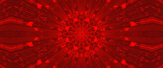 Túnel Neón Estrella Caleidoscopio Roja VJ Loop 2.39:1 Cinemascope 60fps Salvapantallas