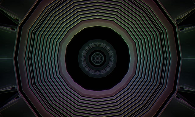 Pulsating Octagonal Neon Tunnel 5:3 Wide 60fps Screensaver VJ Loop