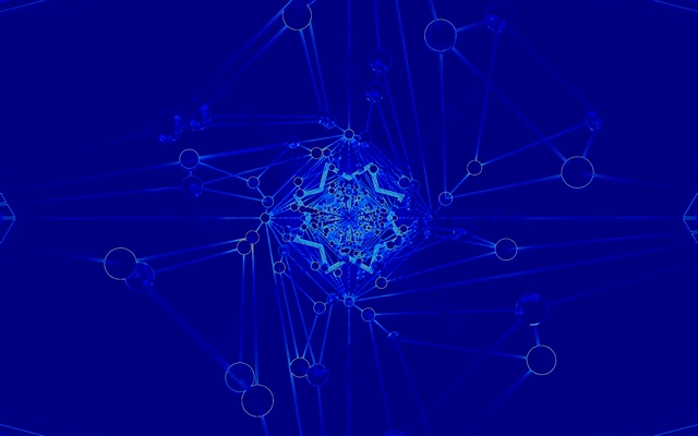 Túnel de Neón Azul Red Salvapantallas 16:10 MacBook 60fps VJ Loop