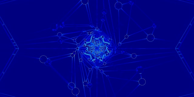 Túnel de Neón Azul Red Salvapantallas 2:1 Univisium 60fps VJ Loop