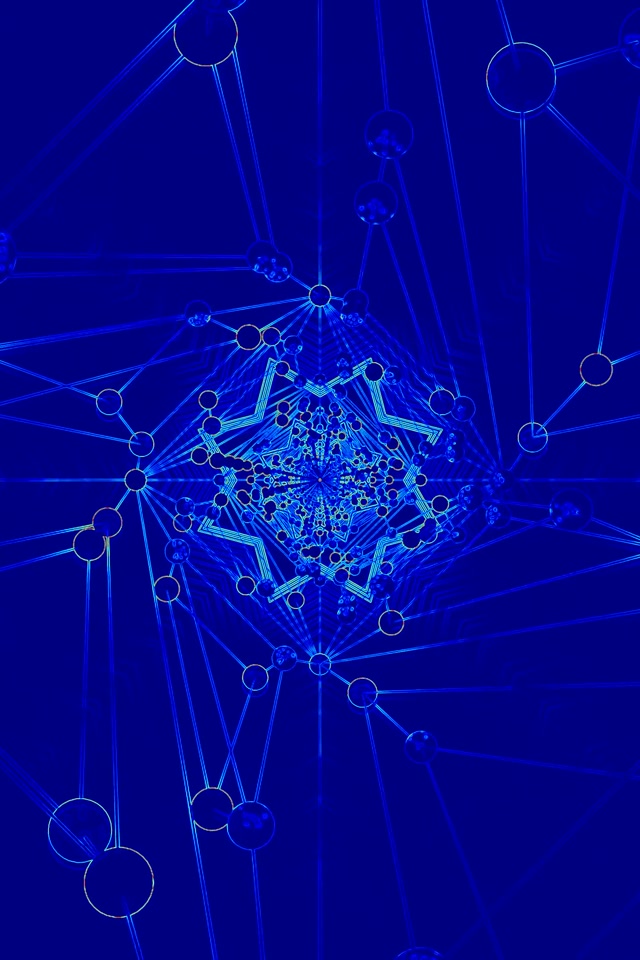 Túnel de Neón Azul Red Salvapantallas 60fps 2:3 Foto Vertical VJ Loop