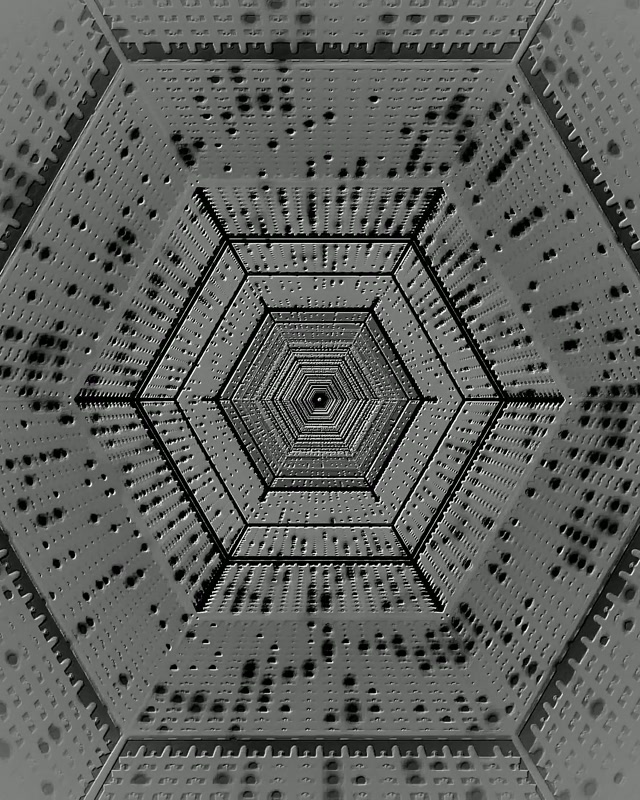 Túnel Neón Hex Gris Salvapantallas 60fps 4:5 Instagram VJ Loop