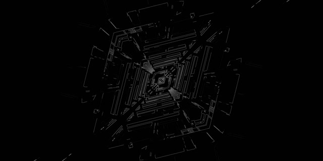 Túnel Neón Estructura Alambre Tech Vórtice VJ Loop 2:1 Univisium 60fps Salvapantallas