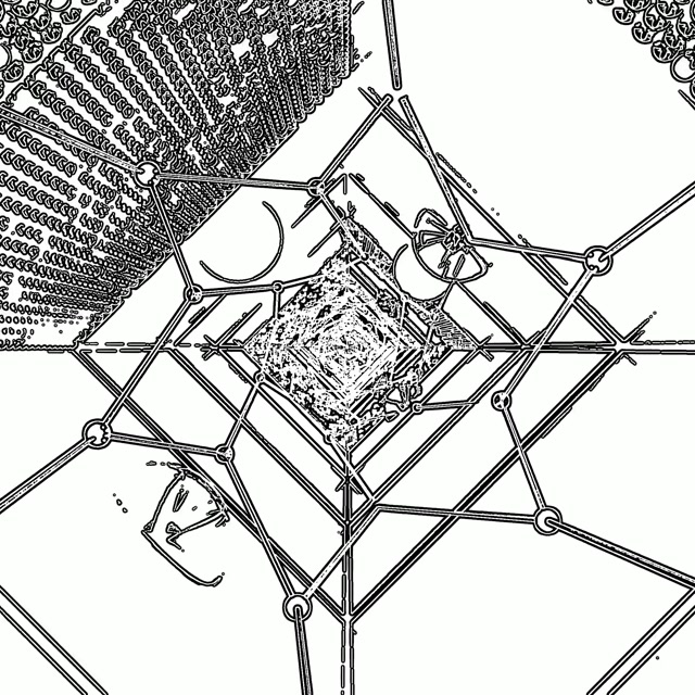 Túnel Neón B&W Rejilla Salvapantallas 1:1 Square 60fps Vj Loop