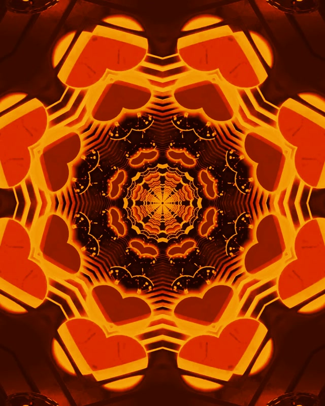 Túnel de Neón Caleidoscopio Vórtice Fuego Vj Loop 4:5 Instagram 60fps Salvapantallas