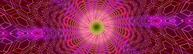 Túnel Neón Caleidoscopio Fractal VJLoops 32:9 Super Ultraancho 60fps Salvapantallas