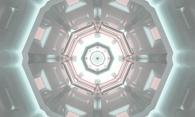 Túnel Neón Octágono Vórtice VJ Loop 5:3 Ancho 60fps Salvapantallas