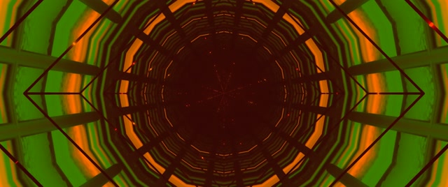 Neon Tunnel Green Orange Radial Vortex Vj Loop 2.39:1 Cinemascope 60fps Screensaver