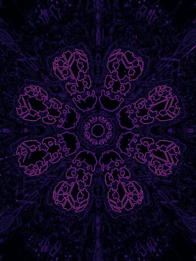 Vj loop túnel de neón púrpura mandala fractal 3:4 ipad vertical 60fps salvapantallas
