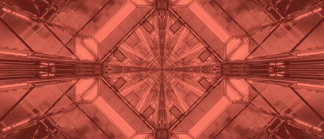 Túnel Neón Rojo Caleidoscopio Explosión VJ Loop 21:9 Ultraancho 60fps Salvapantallas