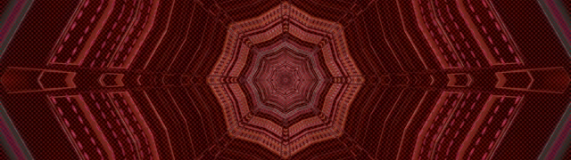 Túnel de Neón Rojo Octágono Vórtice 32:9 Super Ultrawide 60fps Salvapantallas Vj Loop