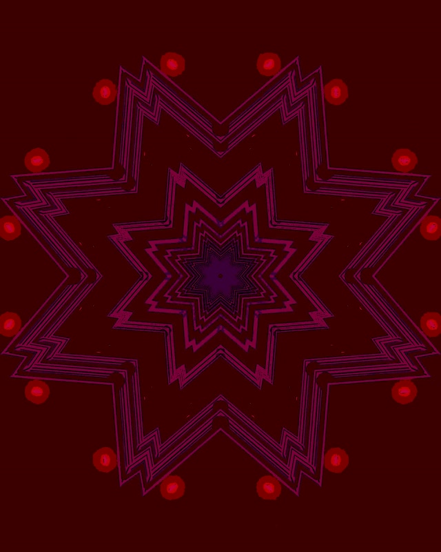 Túnel Neón Caleidoscopio Estrella Roja VJ Loop 4:5 Instagram 60fps Salvapantallas