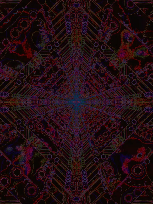 Túnel de Neón Rojo Cibernético Mandala Vj Loop 3:4 iPad Vertical 60fps Salvapantallas