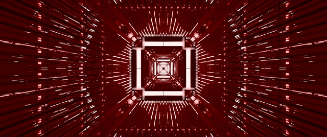 Red Neon Tunnel Vj Loop 2.39:1 Cinemascope 60fps Screensaver Square Vortex