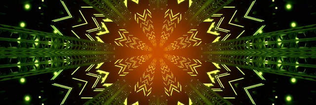 Túnel Neón Caleidoscopio Explosión VJ Loop 3:1 Triple Wide 60fps Protector de Pantalla