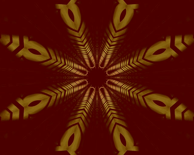 Túnel de Neón Fractal Estrella Dorada Vj Loop 5:4 Industrial 60fps Salvapantallas