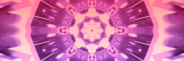 Túnel de Neón Rosa Caleidoscopio Vórtice Vj Loop 3:1 Triple Ancho 60fps Salvapantallas