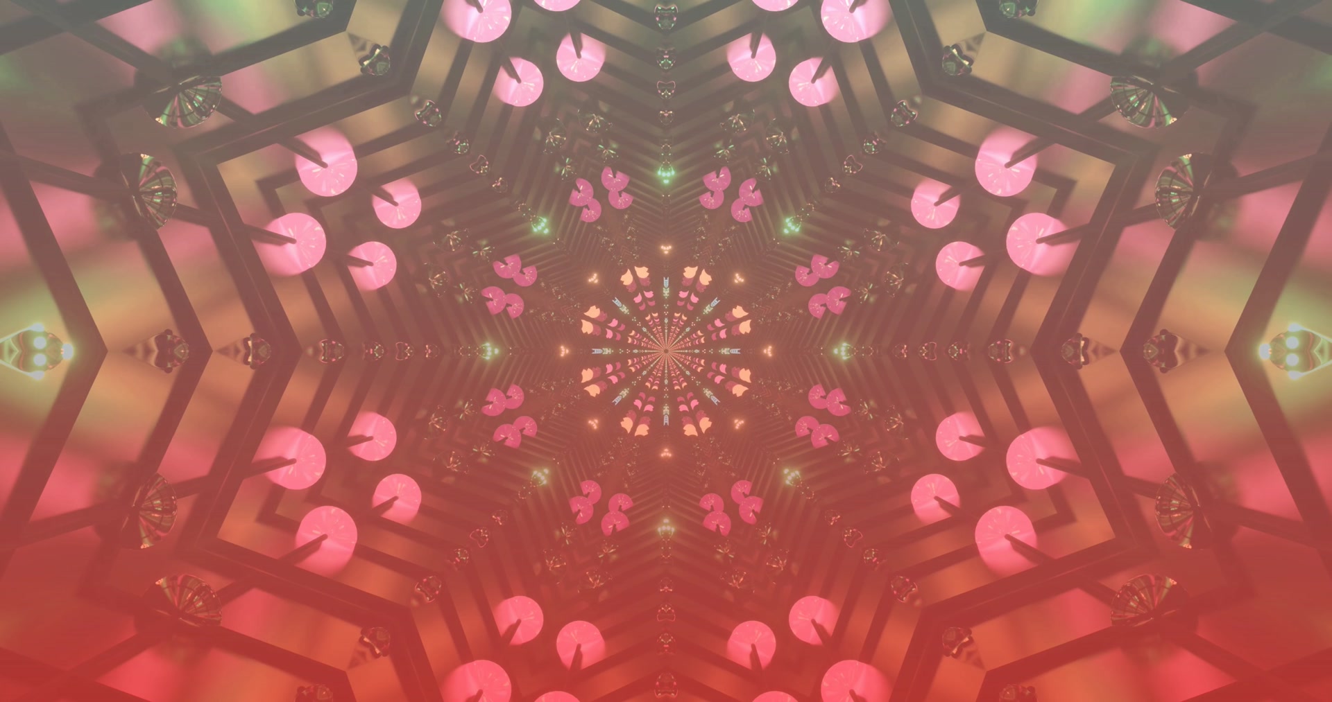 Túnel Hexágono Rosado Salvapantallas PC 4K UHD 60fps Visuales en Bucle