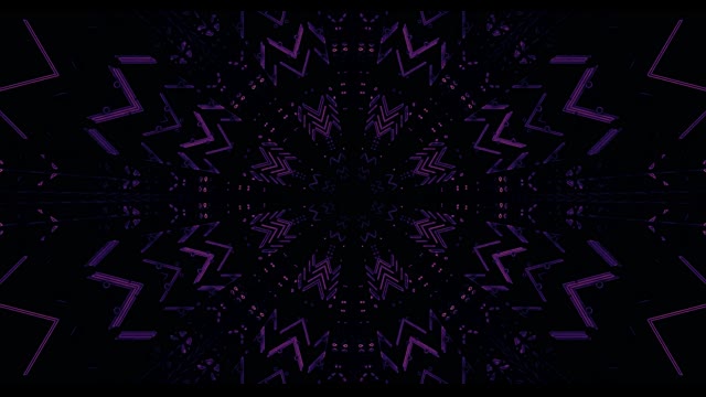 Caleidoscopio Geométrico Púrpura VJLoops - Fondo Movimiento Abstracto Oscuro