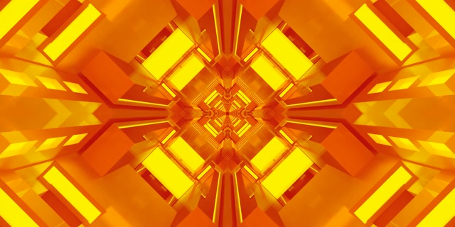 Túnel de Neón Naranja Oro Diamante Caleidoscopio Vj Loop 2:1 Univisium 60fps Salvapantallas