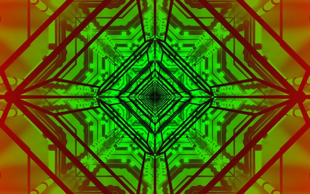 Túnel Neón Verde Rojo Salvapantallas 60fps 16:10 MacBook VJ Loop PC