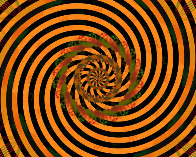 Túnel Neón Espiral Negro Naranja Giratorio VJ Loop 60fps 5:4 Industrial Salvapantallas