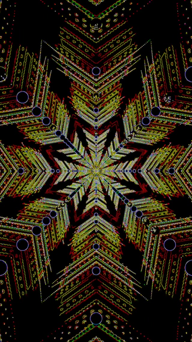 Túnel de Neón Mandala Estrella Salvapantallas 60fps 9:16 Reels VJ Loop