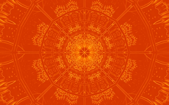 Túnel Neón Naranja Mandala Vórtice Salvapantallas 16:10 MacBook 60fps VJ Loop