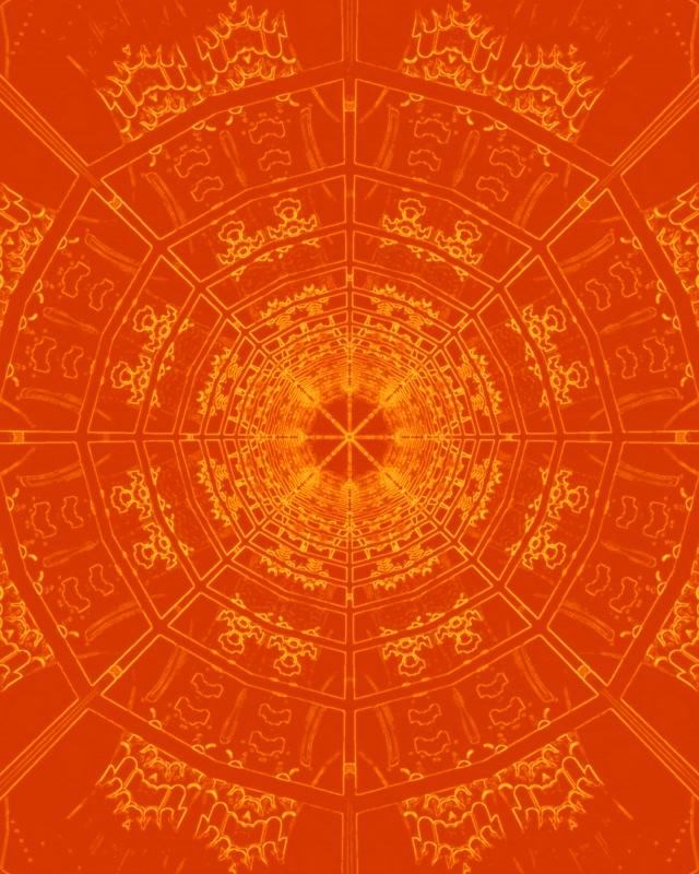 VJ Loop Túnel Neón Naranja Mandala Caleidoscopio 4:5 Instagram 60fps Salvapantallas