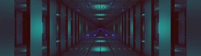 Túnel de Neón Azul Cerceta Pasillo 32:9 Super Ultrawide 60fps Salvapantallas VJLoops