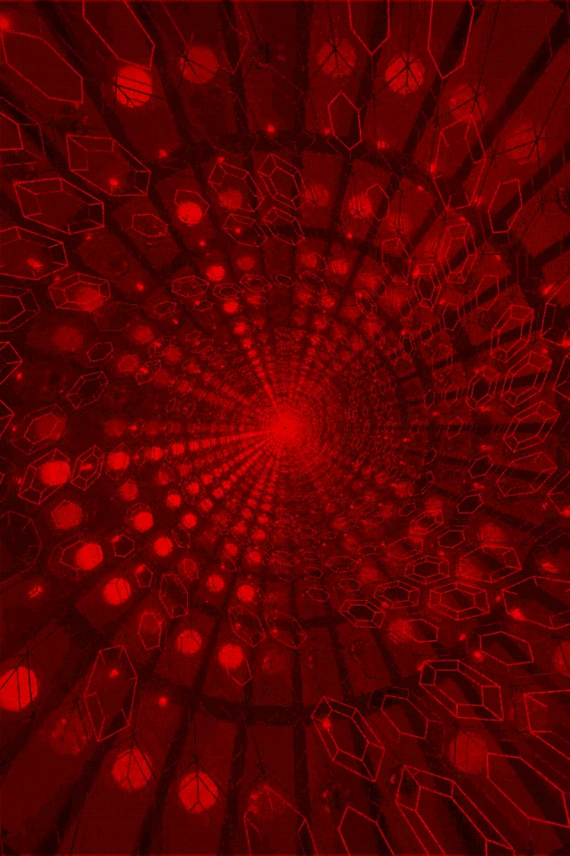 Túnel de Neón Rojo Vórtice Cristal VJLoops 60fps 2:3 Retrato Foto Salvapantallas