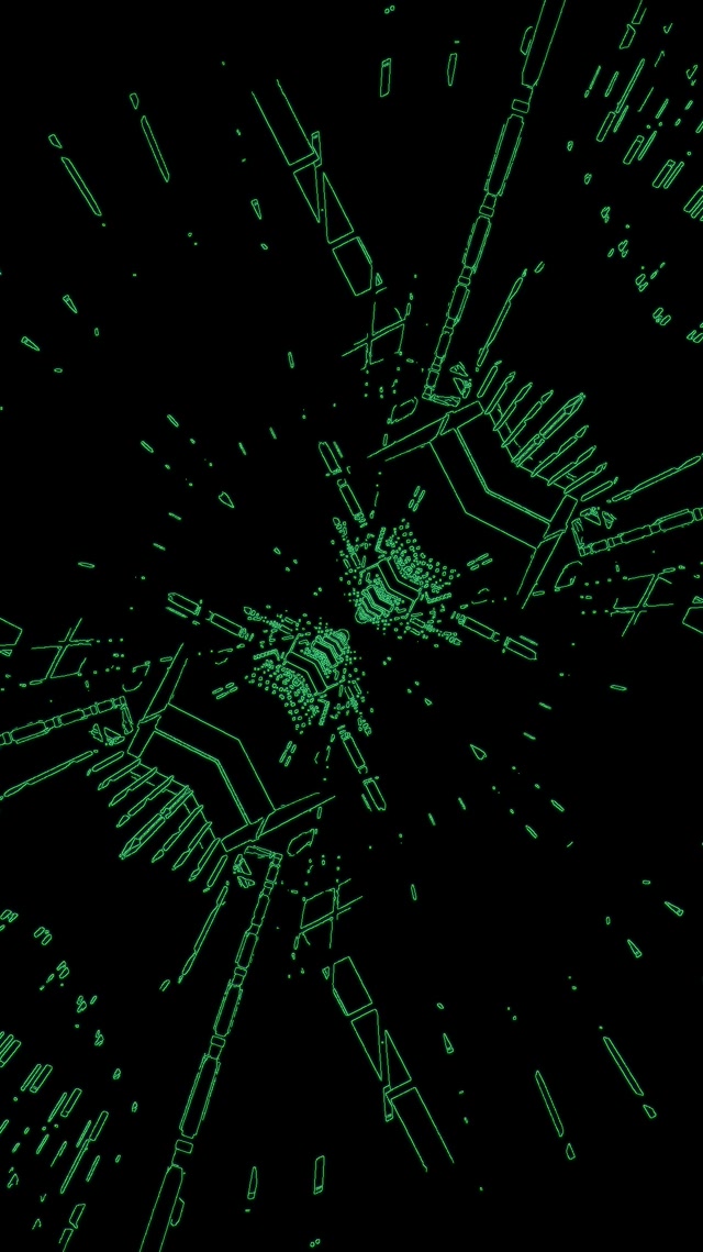 Túnel de Neón Explosión Circuito Verde VJLoops 9:16 Reels 60fps Salvapantallas